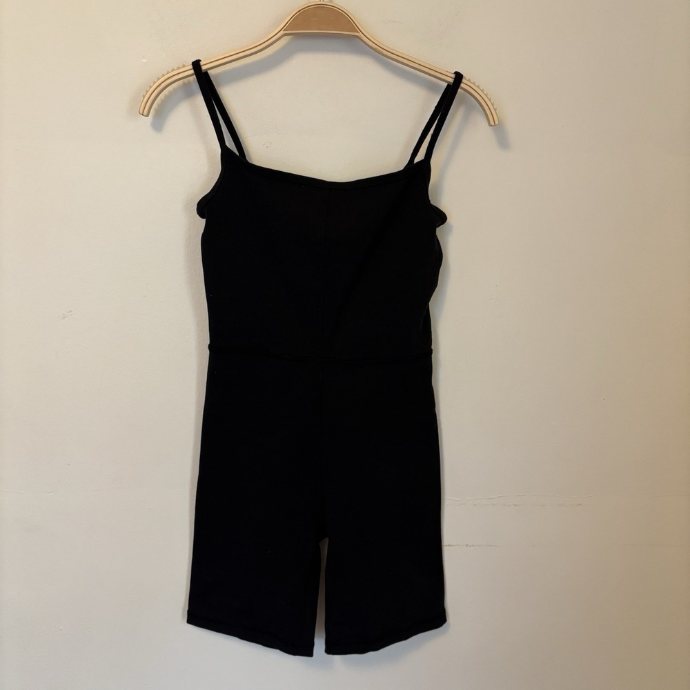 Aritzia Wilfred Free Divinity Biketard Romper 7" Activewear Black XS Basic